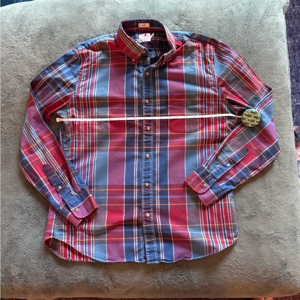 J. Crew Red and Blue Plaid Men's Shirt